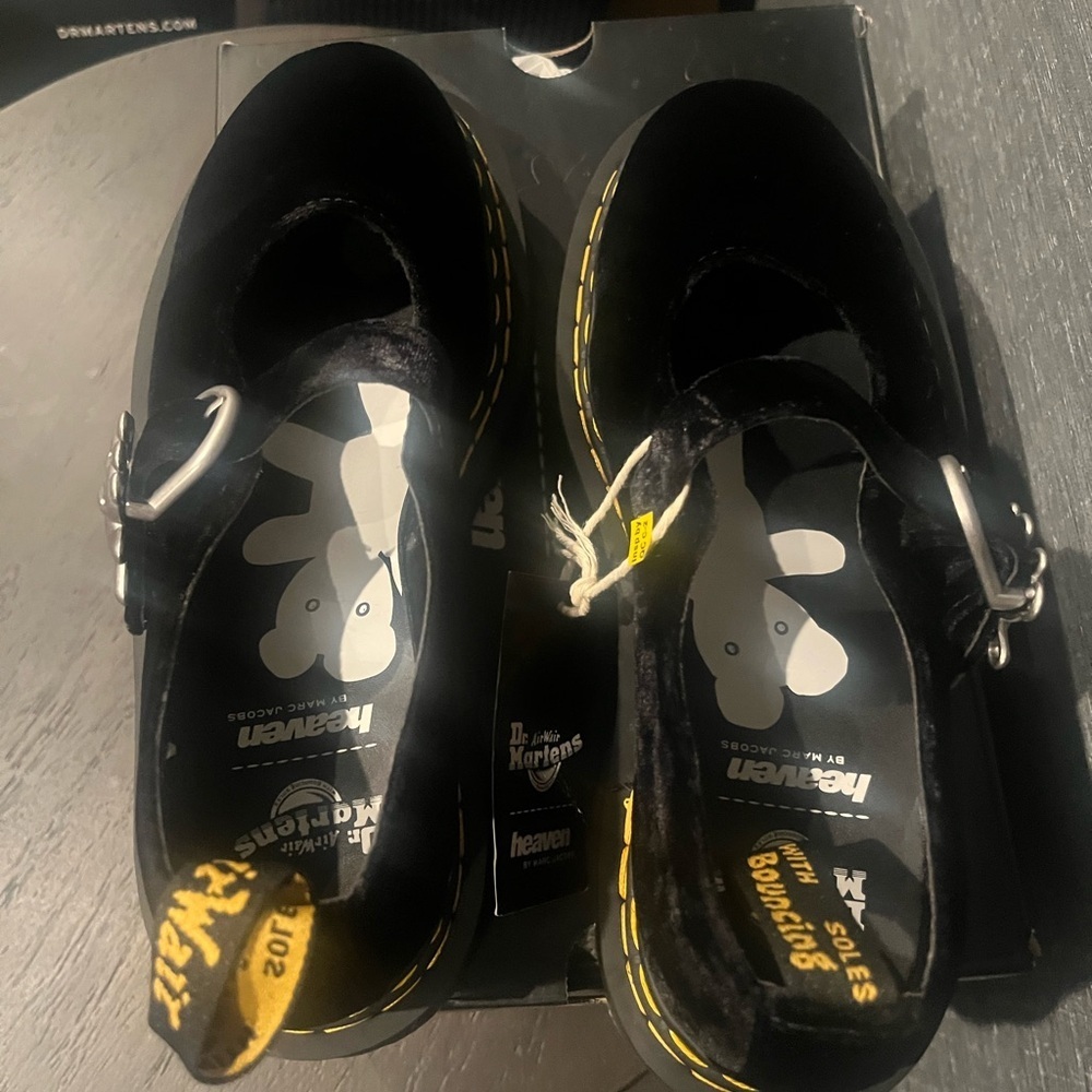 NIB Marc Jacobs Addina Bex Heaven by Marc Jacobs Velvet Mary Jane Shoe Black - Picture 5 of 13